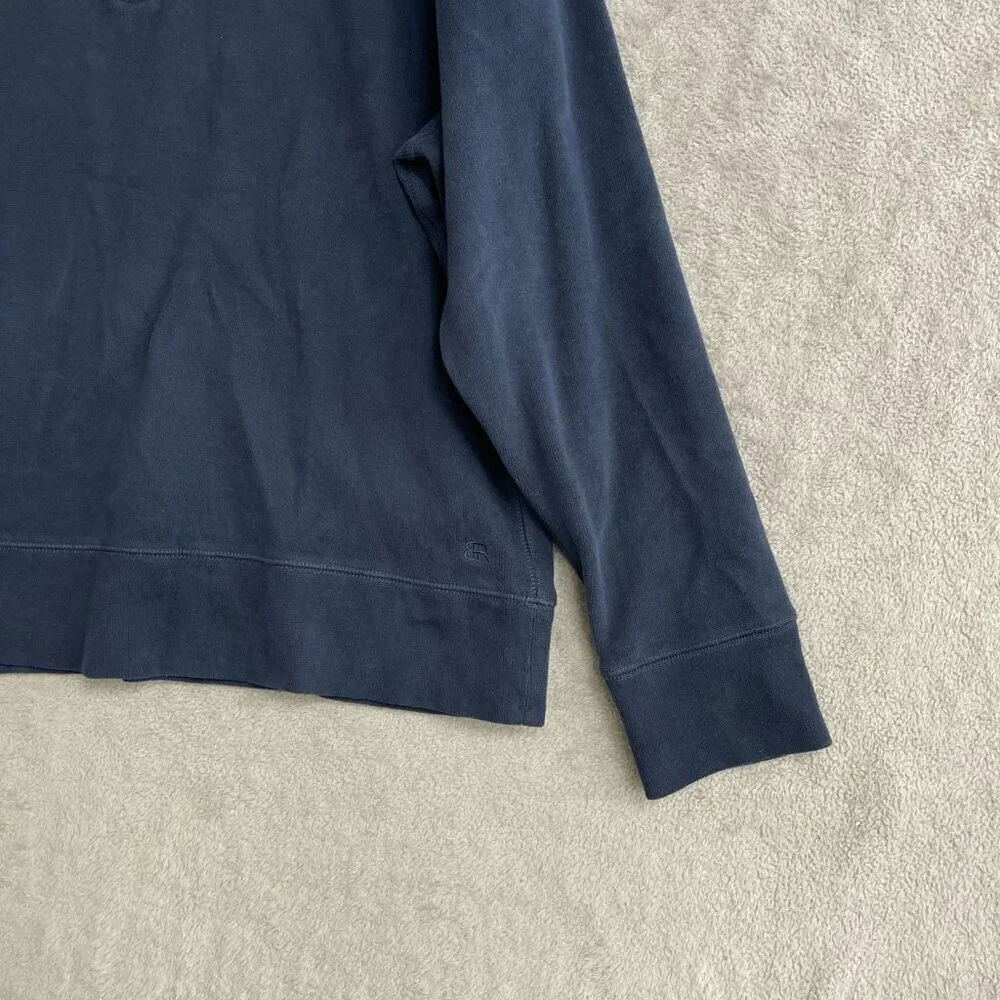 Banana Republic Men's XL Navy Half-Zip Pullover Sweatshirt Cotton Blend N0220